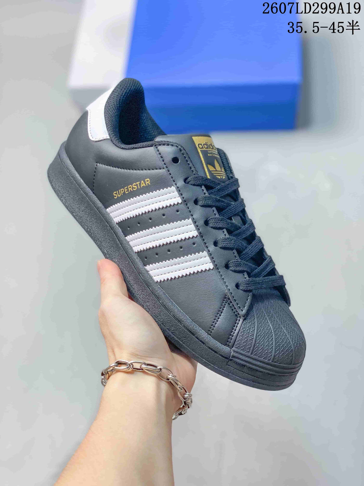 adidas Superstar Black White Sneakers 2607LD299A19
