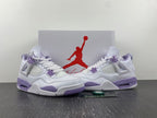Air Jordan 4 Retro White and Purple Sneakers CT8527-115