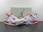 Nike SB x Air Jordan 4 White and Orange Sneakers DR5415-108