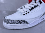 Jordan 3 Retro White Cement Sneakers White Grey Red Blue