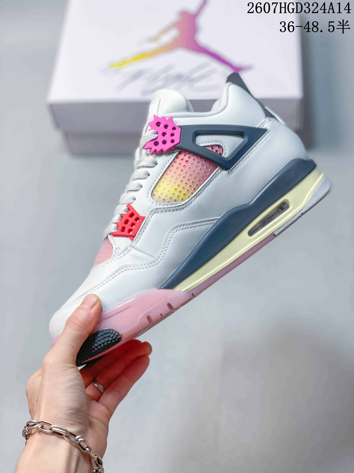 Jordan Air Jordan 4 Retro Comic White Black Pink Sneakers