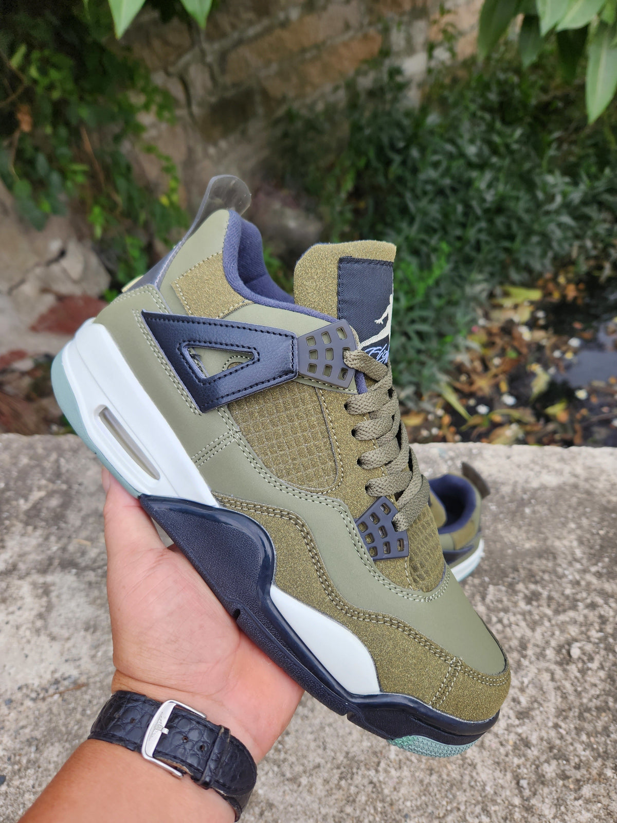 Jordan Air Jordan 4 Retro Olive Canvas Sneakers