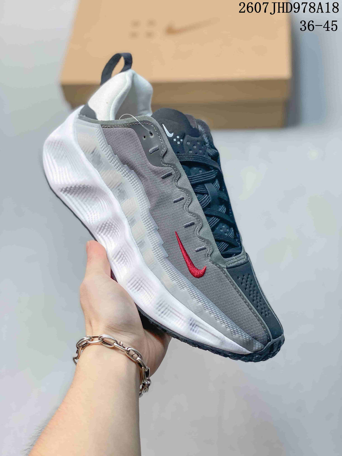 Nike Ava Rover HS Sneakers Gray White Red 2607JHD978A18