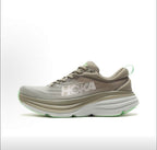 HOKA Bondi 8 Sneakers in Green and Silver