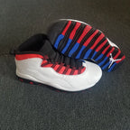 Air Jordan 10 Mismatch High-Top Sneakers White Red Blue
