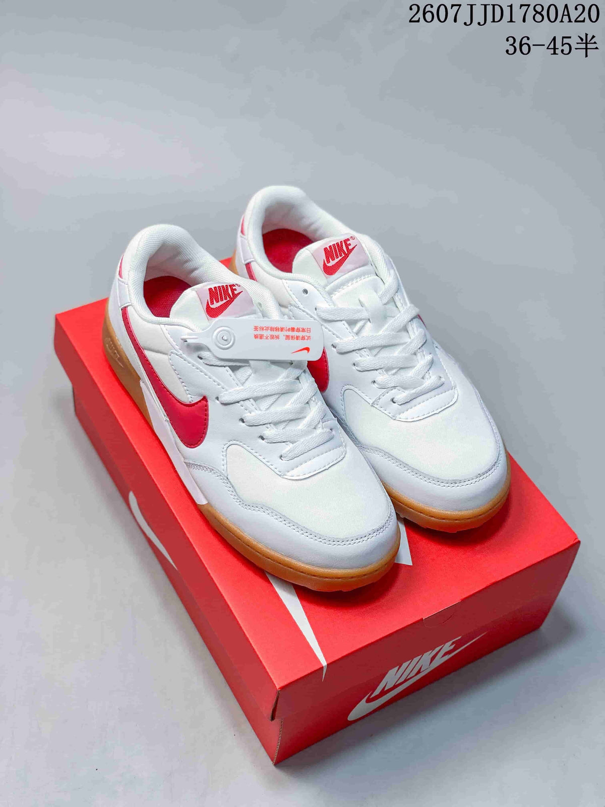 Nike Terra Manta Suede Sneakers White Red Gum Sole