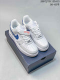 Nike Air Force 1 White Blue Pattern Sneakers 2607TYD1155A15