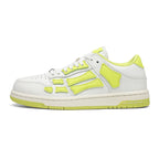 AMIRI Bone Low-Top Sneakers in White and Neon Green