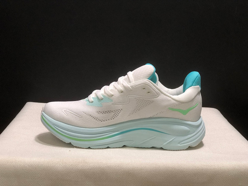 HOKA Clifton 10 Running Shoes, White Aqua