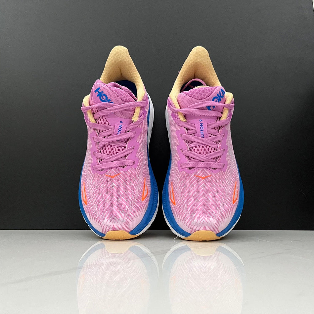 HOKA Clifton 9 Running Shoes, Pink and Blue