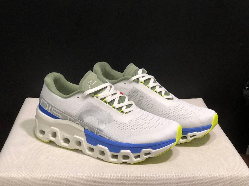 On Cloudmonster 2 Distance White and Blue Running Shoes