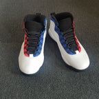 Air Jordan 10 Mismatch High-Top Sneakers White Red Blue