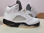 Jordan 5 White and Black High-Top Sneakers