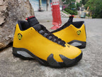 Air Jordan 14 Retro Yellow and Black Men's Sneakers