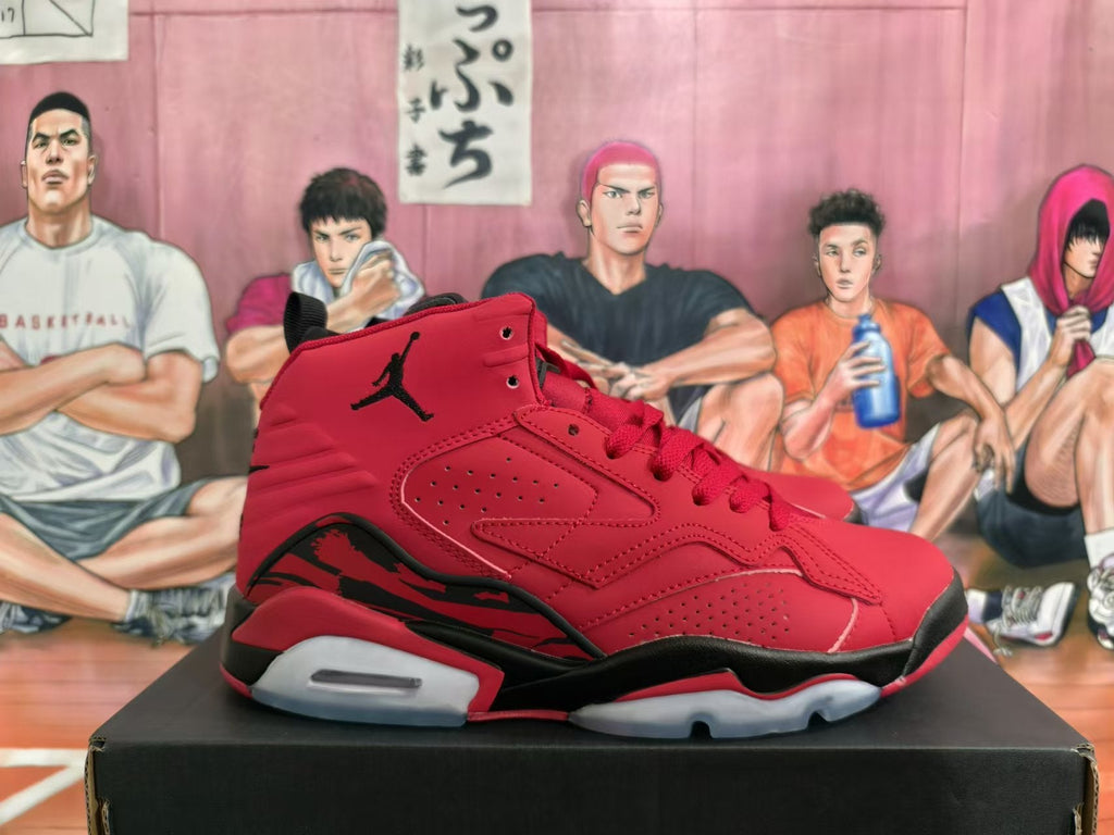 Jordan 6 Retro Red and Black High-Top Sneakers