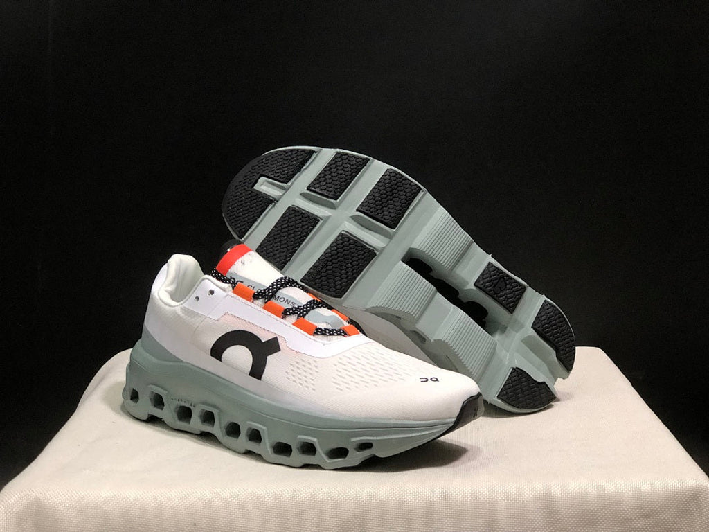 On Cloudmonster Sneakers in White and Blue
