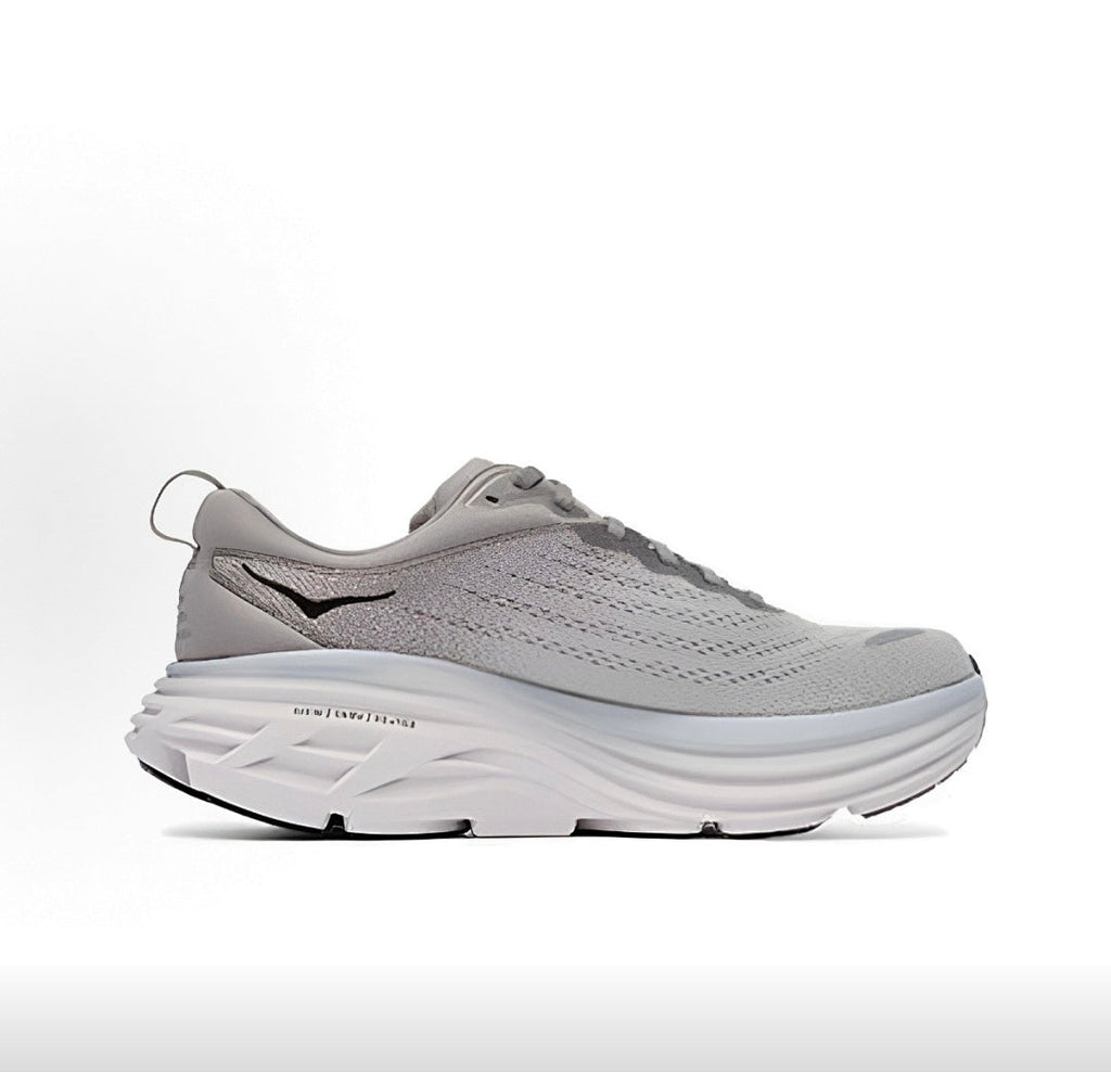 HOKA Bondi 8 Running Shoes in Gray and Black
