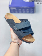 Birkenstock Boston Suede Shearling Crossover Sandals Black