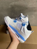 Air Jordan 4 White and Blue Sneakers