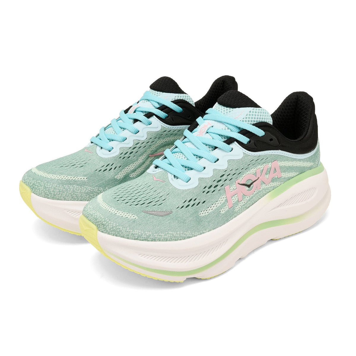 HOKA Bondi 9 Running Shoes in Seafoam Green