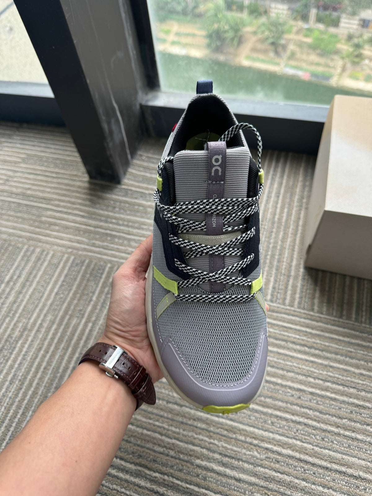On Running Cloudsurfer AP-10 Sneakers in Gray and Lime
