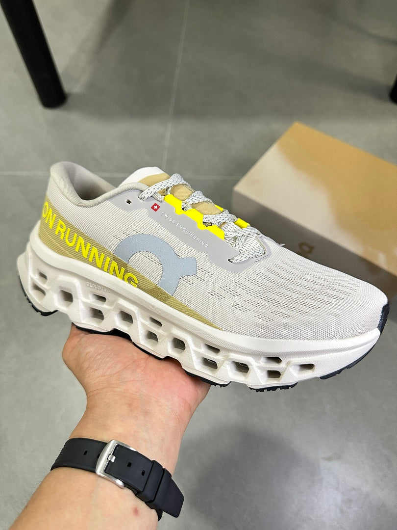 On Running Cloudmonster Running Shoes, Ivory Yellow