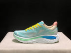 HOKA Clifton 10 Running Shoes in Aqua and Yellow