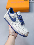 Nike Air Force 1 White Blue Custom Sneakers Style 2607VD1605A15