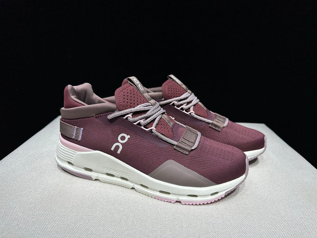 On Cloudnova 2 Sneakers in Maroon and Peony