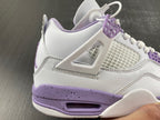 Air Jordan 4 Retro White and Purple Sneakers CT8527-115