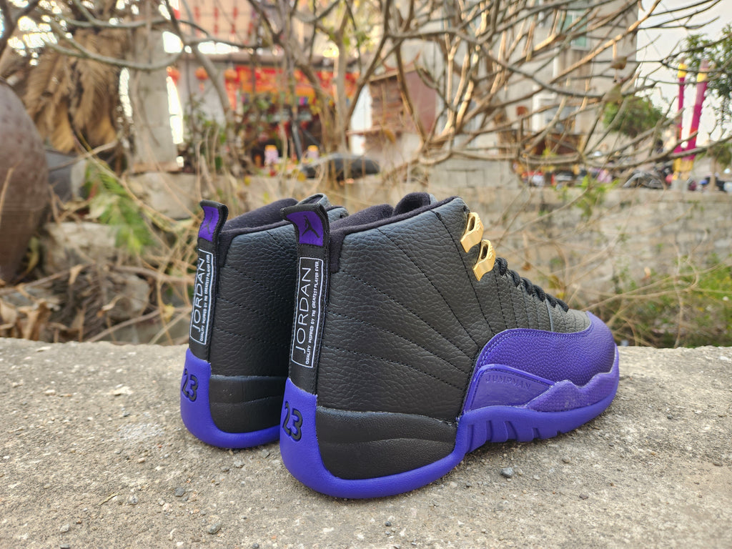 Jordan Air Jordan 12 Black and Purple High-Top Sneakers