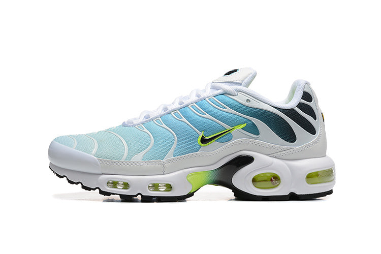 Nike Air Max Plus Sneakers in White, Aqua and Volt