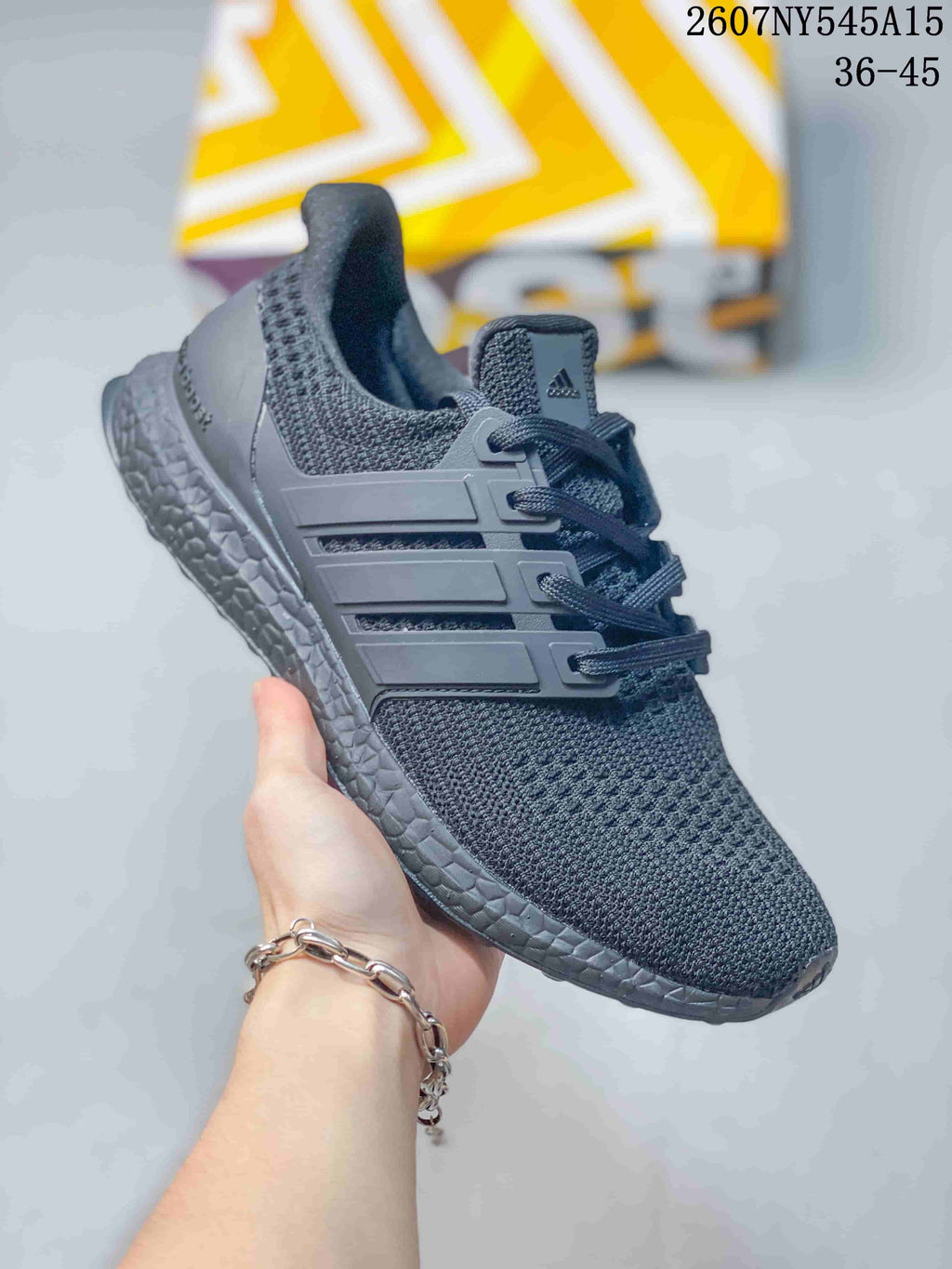 Adidas Ultraboost Light Knit Sneakers White and Dark Gray