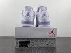 Air Jordan 4 Retro White and Purple Sneakers CT8527-115