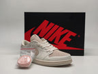 Jordan 1 Low Paisley Embossed Sneakers in Cream and Taupe