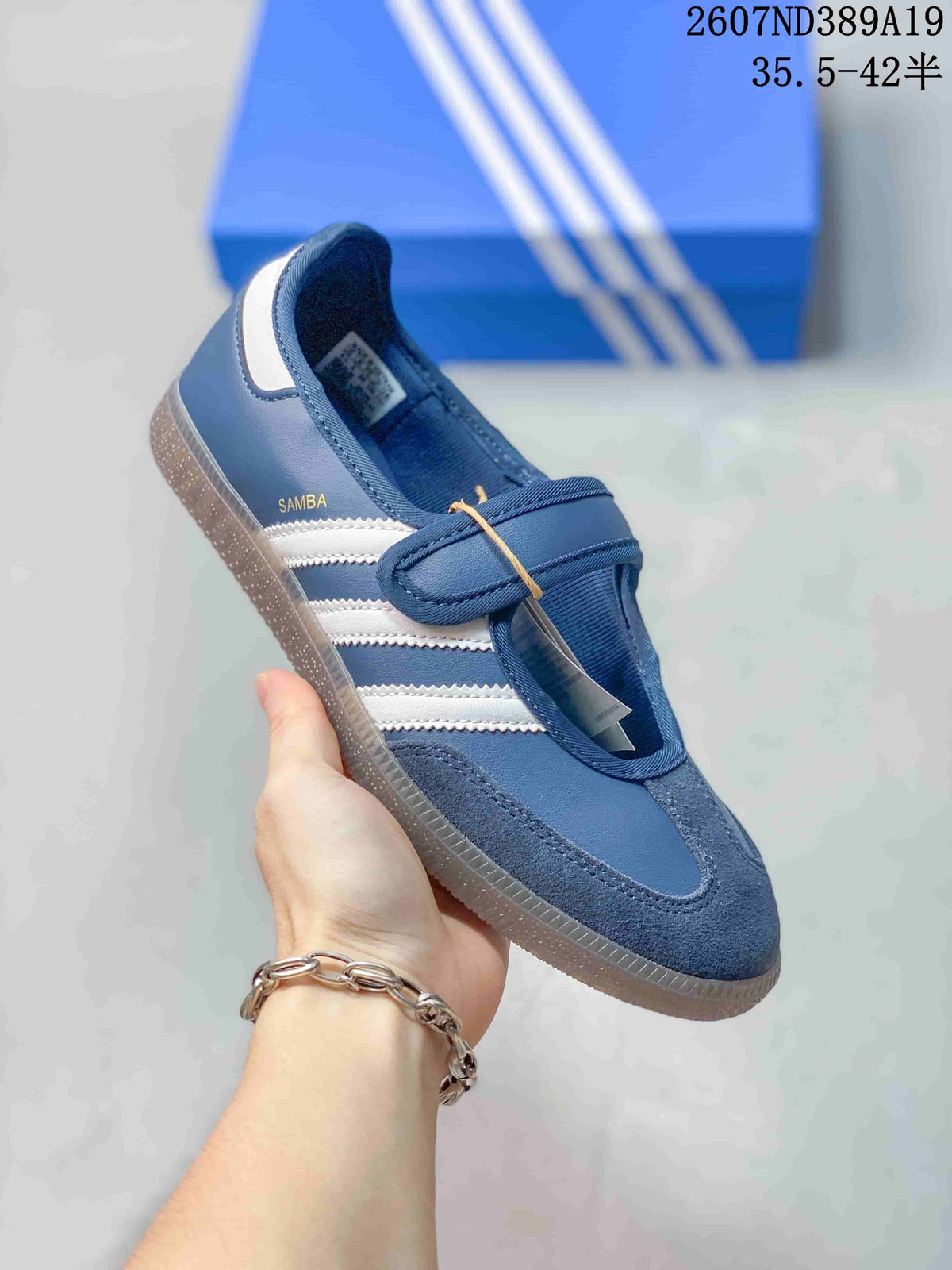adidas Samba Jane Mary Jane Sneakers Blue and White