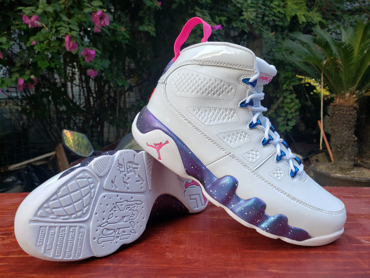 Air Jordan 9 White Galaxy High-Top Sneakers