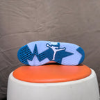 Jordan 6 Retro White and Blue High-Top Sneakers