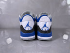 Jordan 3 Retro White and Royal Blue Basketball Sneakers
