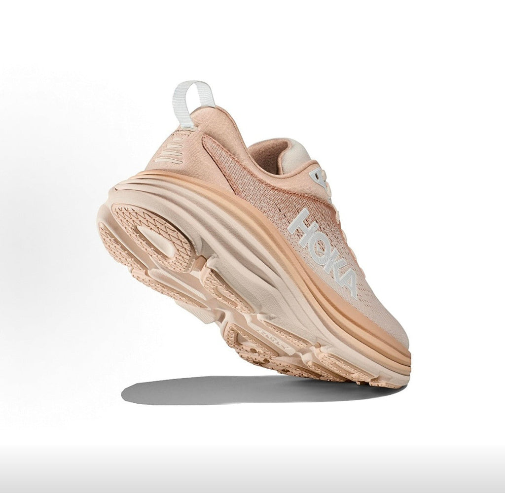 HOKA Bondi 8 Running Shoes in Beige Brown