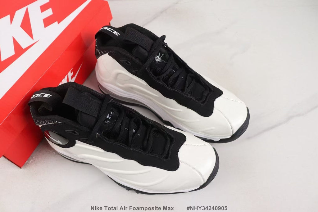 Nike Total Air Foamposite Max White and Black Sneakers