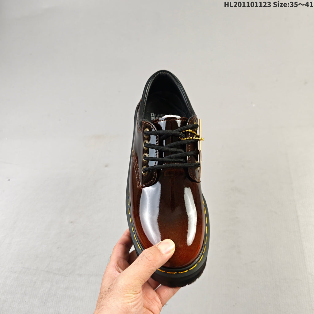 Dr. Martens 1461 Smooth Platform Shoes in Cherry Brown