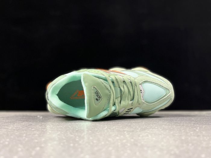 New Balance 9060TRH Sneakers in Sage Green and Orange