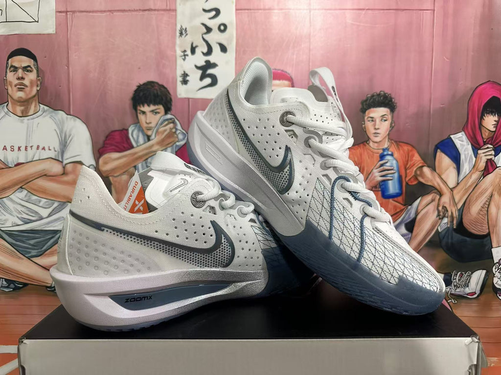 Nike GT Cut 3 Basketball Shoes White and Blue