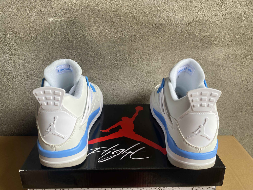 Air Jordan 4 White and Blue Sneakers