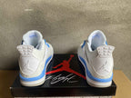 Air Jordan 4 White and Blue Sneakers
