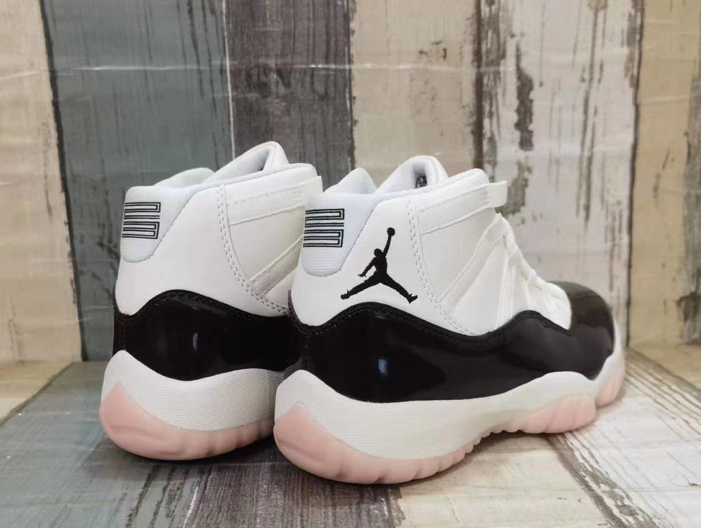 Jordan 11 High-Top Sneakers in White and Black