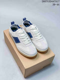 ECCO 2607GXD447A17 White and Blue Perforated Sneakers