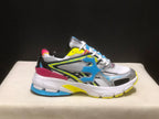 Trapstar Retro Chunky Sneakers in White, Blue and Neon Yellow