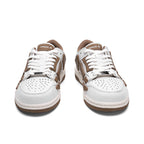 White and Brown Spade A Low-Top Sneakers MFS003-126